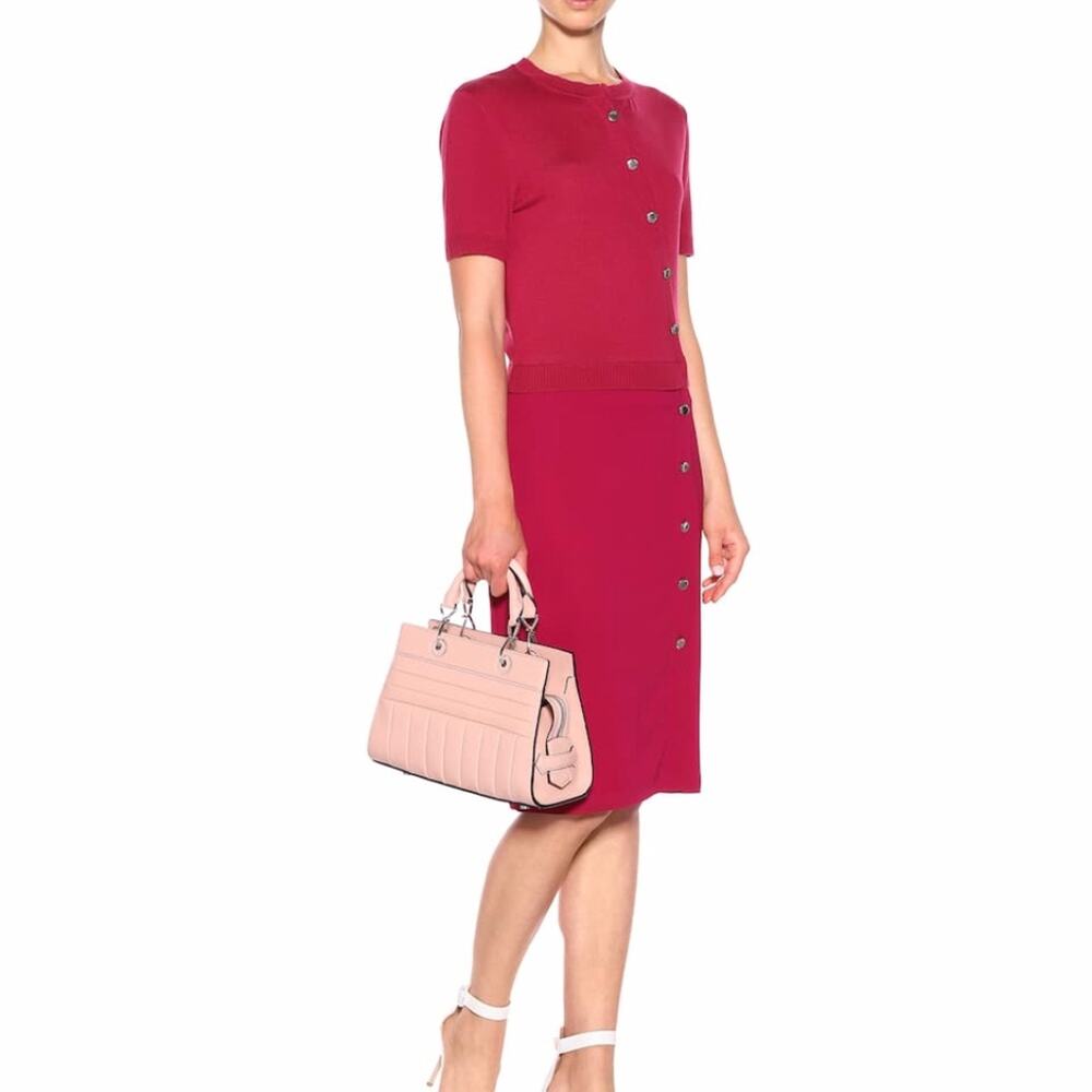 ALTUZARRA. Jefferson Button Dress in Dahlia NEW short sleeve pink designer